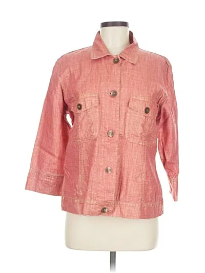 Pre-owned Chico's 3/4 Sleeve Button Down Shirt In Red
