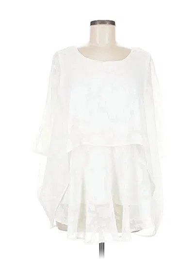 Pre-owned Dg^2 By Diane Gilman 3/4 Sleeve Blouse In White