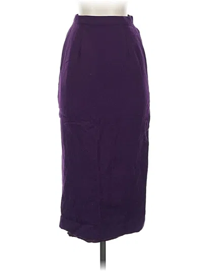 Pre-owned Valerie Stevens Wool Skirt In Purple