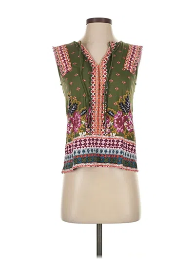 Pre-owned By Anthropologie Sleeveless Blouse In Green
