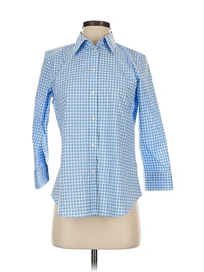 Pre-owned Polo Ralph Lauren 3/4 Sleeve Button Down Shirt In Blue