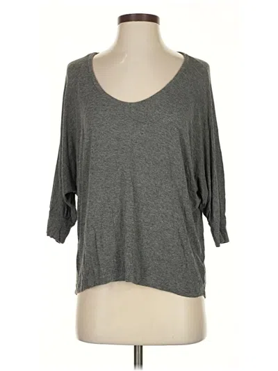 Pre-owned Splendid 3/4 Sleeve Top Gray Scoop Neck Tops