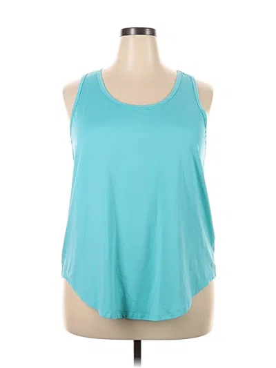 Pre-owned Happy Camper X Torrid Sleeveless Top Teal Halter Neckline Tops In Blue