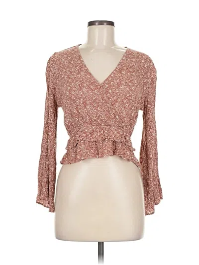 Pre-owned Sadie & Sage Long Sleeve Blouse In Brown