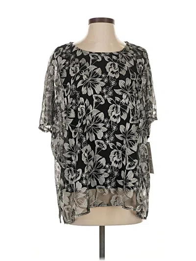 Caroline Rose Short Sleeve Blouse In Black