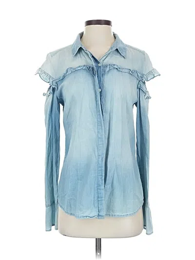 Pre-owned Melrose And Market Long Sleeve Blouse In Blue