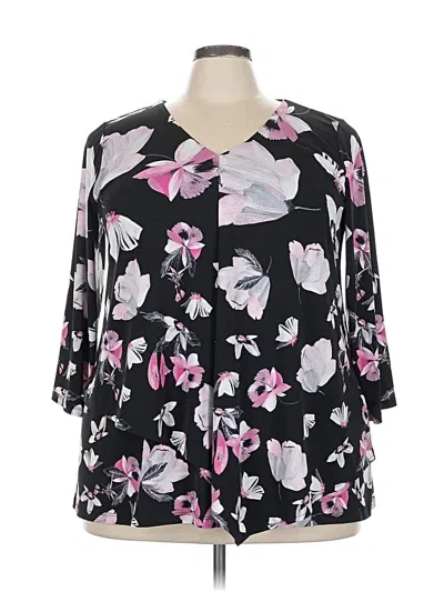 Pre-owned Alfani 3/4 Sleeve T-shirt In Black