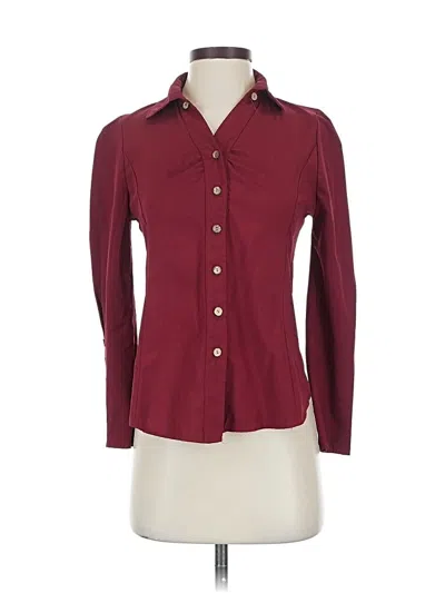 Pre-owned Assorted Brands Long Sleeve Blouse In Burgundy