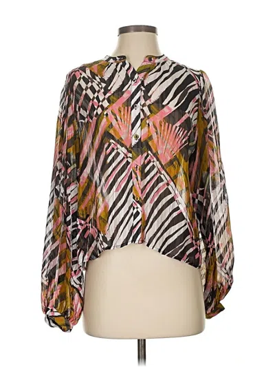 Pre-owned Marie Oliver Long Sleeve Blouse In Pink