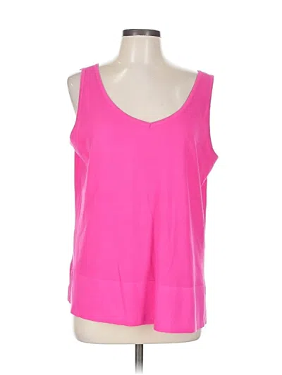 Pre-owned Ming Wang Sleeveless Top Pink Scoop Neck Tops