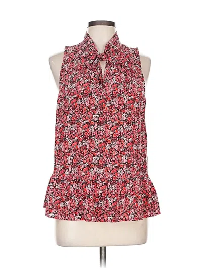 Pre-owned Joie Sleeveless Silk Top Red Halter Neckline Tops