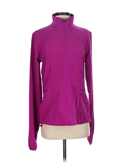 Pre-owned Fabletics Cardigan Sweater In Purple