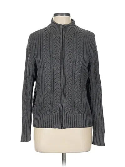 Pre-owned Talbots Cardigan Sweater In Gray