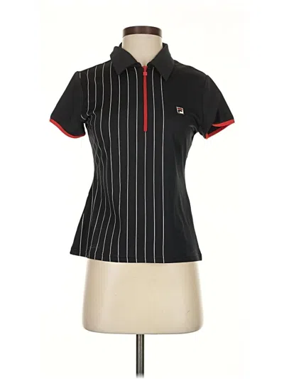 Pre-owned Fila Short Sleeve Polo Shirt In Black