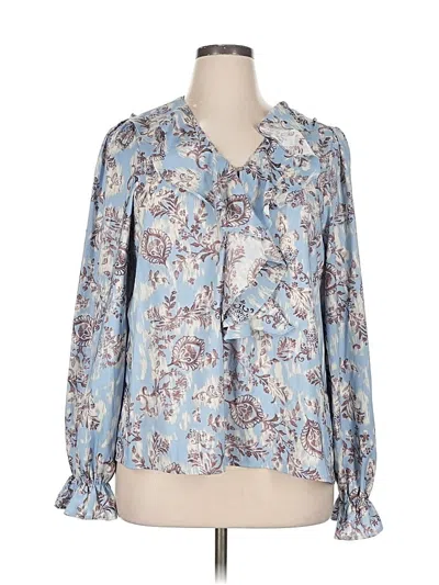 Pre-owned Frye Long Sleeve Blouse In Blue