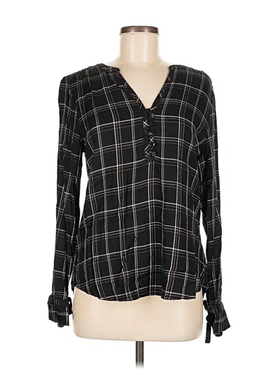 Pre-owned Sanctuary Long Sleeve Blouse In Black