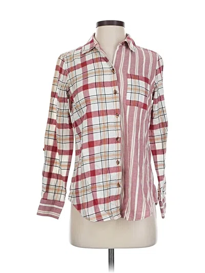 Pre-owned Foxcroft Long Sleeve Button Down Shirt In Burgundy