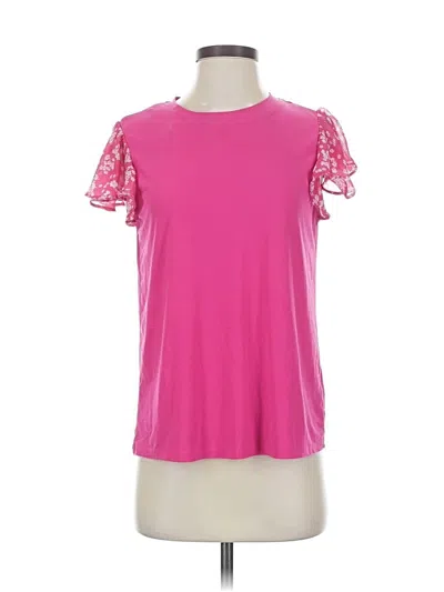 Pre-owned Cece Short Sleeve Top Pink Sweetheart Neckline Tops