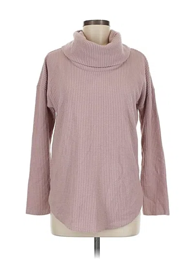 Pre-owned Ann Taylor Loft Long Sleeve Top Pink Turtleneck Tops