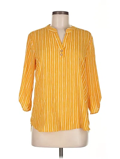 Pre-owned Wishful Park 3/4 Sleeve Blouse In Yellow