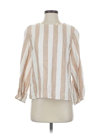 Pre-owned Everlane 3/4 Sleeve Blouse In White