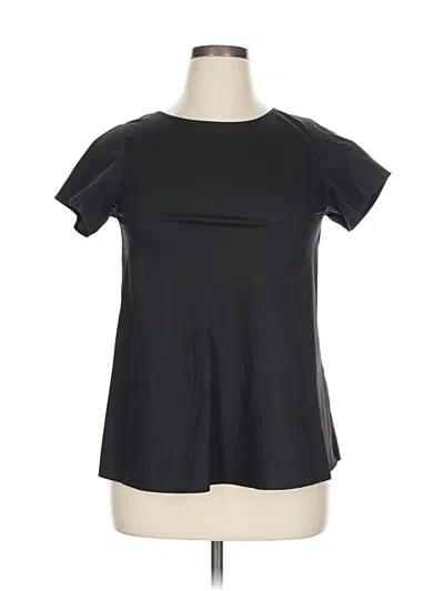 Pre-owned L'agence Short Sleeve Top Black Crew Neck Tops