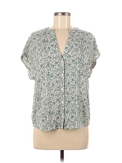 Pre-owned Treasure & Bond Short Sleeve Blouse In Blue