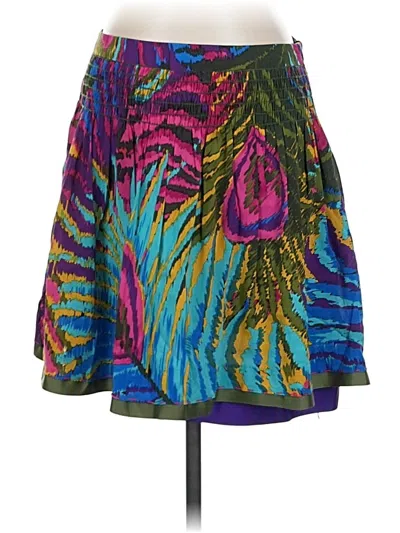 Pre-owned Trina Turk Silk Skirt In Blue