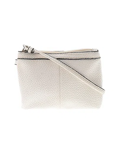 Pre-owned Black Rivet Wristlet In White