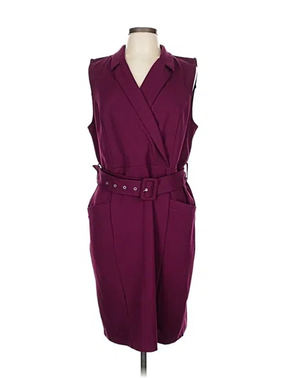 Pre-owned Nina Leonard Cocktail Dress In Burgundy