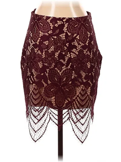 Pre-owned Express Formal Skirt In Burgundy