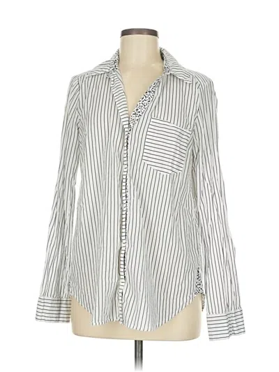 Pre-owned Michael Stars Long Sleeve Button Down Shirt In Silver