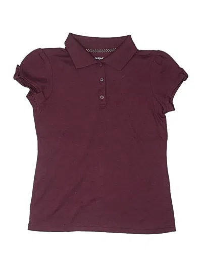 Pre-owned Cat & Jack Kids' Short Sleeve Polo Shirt In Burgundy
