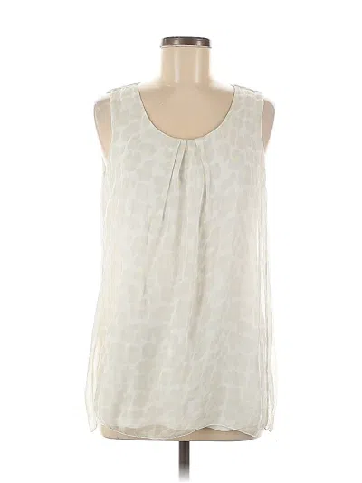 Pre-owned Elena Baldi Sleeveless Silk Top Ivory Keyhole Neckline Tops In White