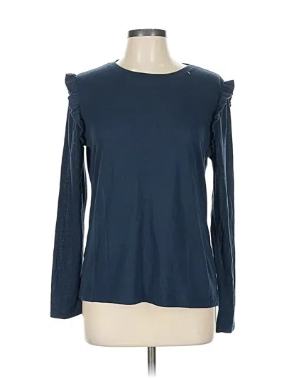 Pre-owned Ann Taylor Long Sleeve T-shirt In Blue