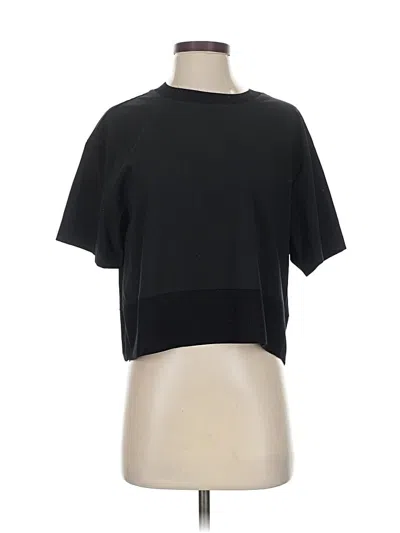 Pre-owned Athleta Short Sleeve Top Black Crew Neck Tops