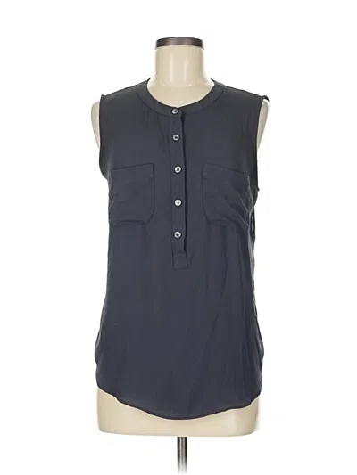 Pre-owned Ann Taylor Loft Sleeveless Button Down Shirt In Gray
