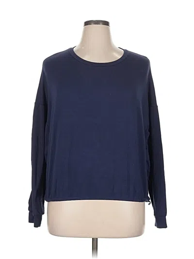 Pre-owned Fabletics Long Sleeve Top Blue Boatneck Tops