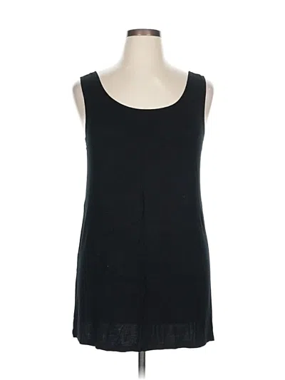 Pre-owned Logo By Lori Goldstein Sleeveless Top Black Scoop Neck Tops