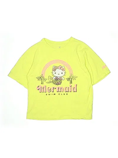 Pre-owned Gap Kids' Short Sleeve Top Yellow Keyhole Neckline Tops