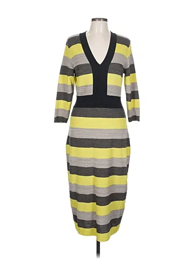 Pre-owned Eva Mendes By New York & Company Casual Dress In Gray