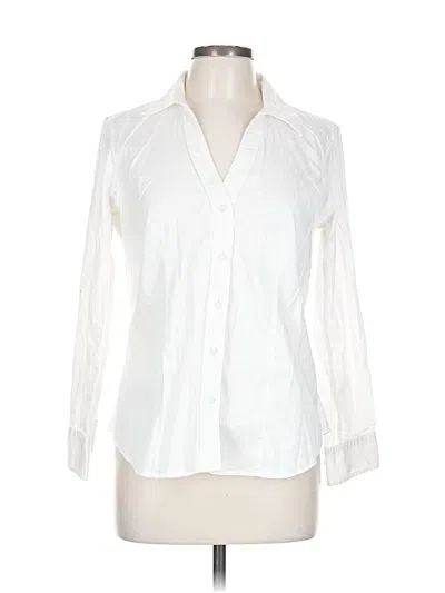 Pre-owned Talbots Long Sleeve Blouse In White