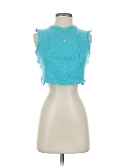 Pre-owned St John Sleeveless Blouse In Blue