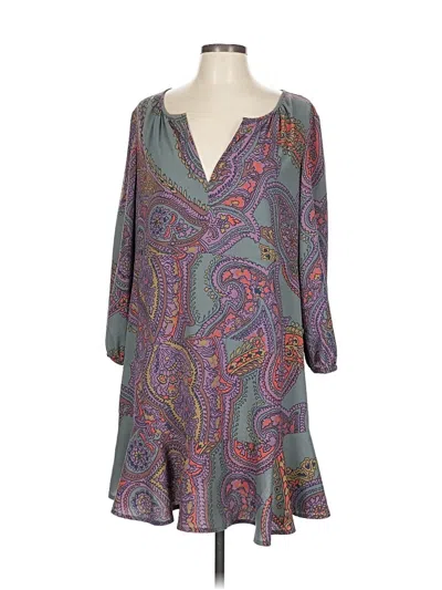 Pre-owned 14th & Union 3/4 Sleeve Blouse In Purple