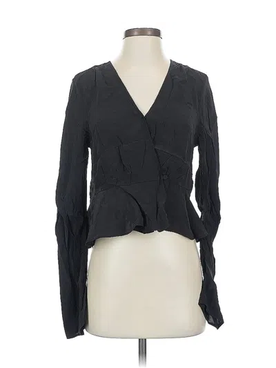 Pre-owned Madewell Long Sleeve Blouse In Black