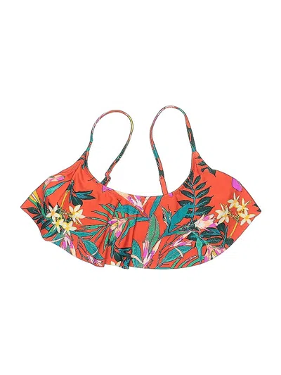 Pre-owned Old Navy Swimsuit Top Orange Tropical Pattern Swimwear