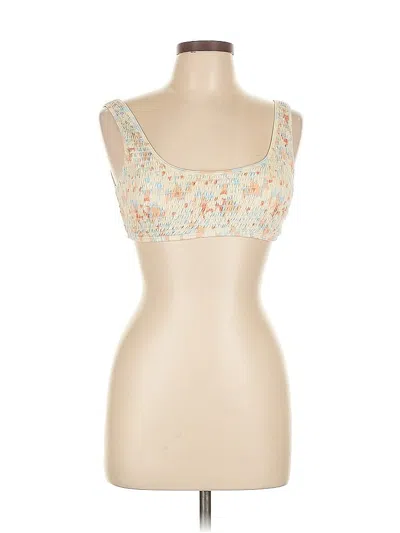 Pre-owned L*space Tank Top Ivory Strapless Neckline Tops In White