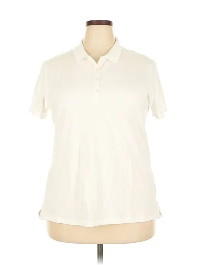 Pre-owned St. John's Bay Short Sleeve Polo Shirt In White