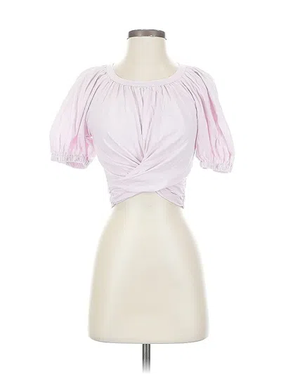 Pre-owned A.l.c Short Sleeve Top Pink Sweetheart Neckline Tops