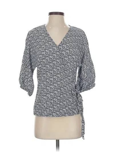 Pre-owned Talbots 3/4 Sleeve Blouse In Blue